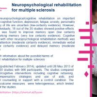 Neuropsychological rehabilitation for multiple sclerosis